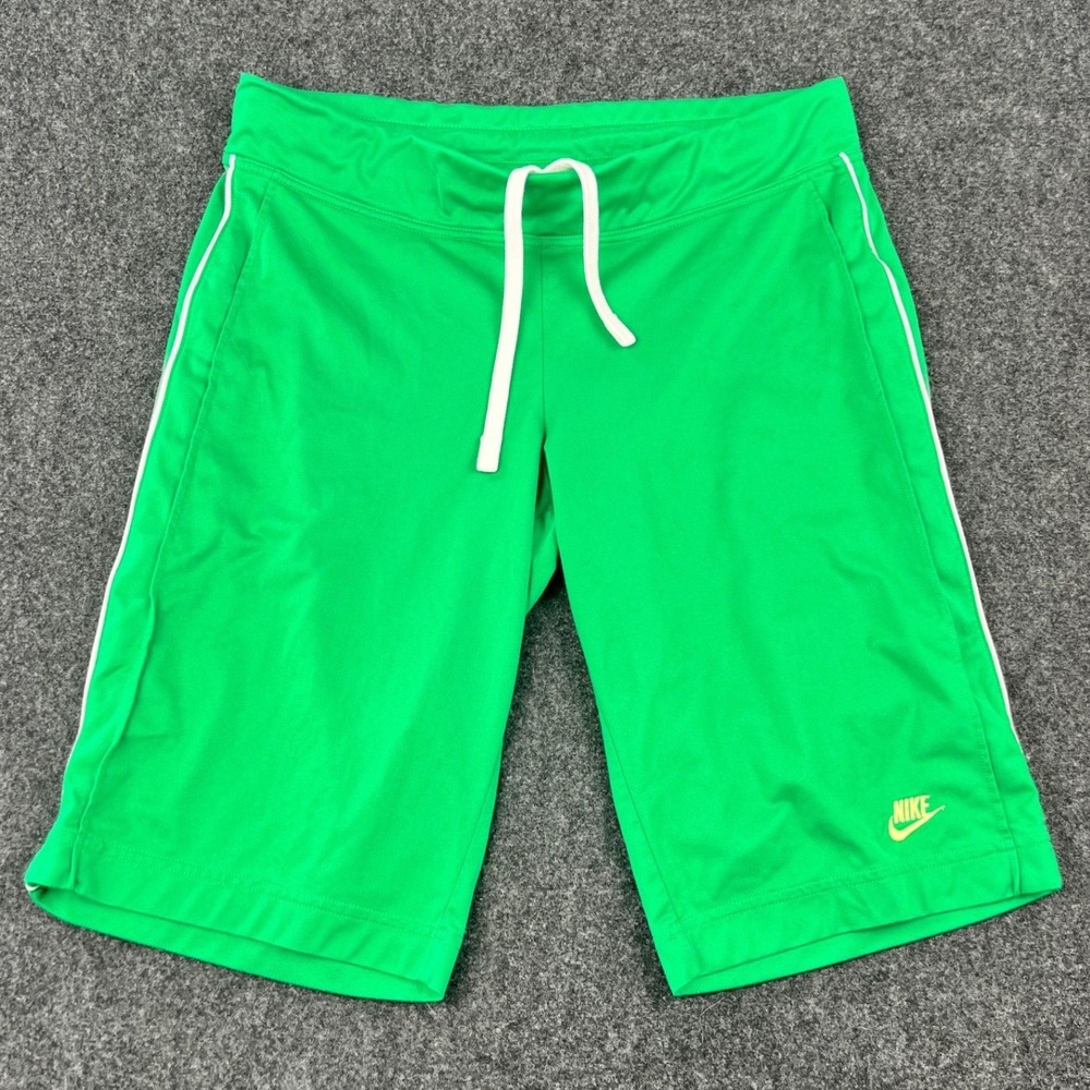 Vintage Nike Sportswear Shorts Mens Medium Green Drawstring Athletic Pockets